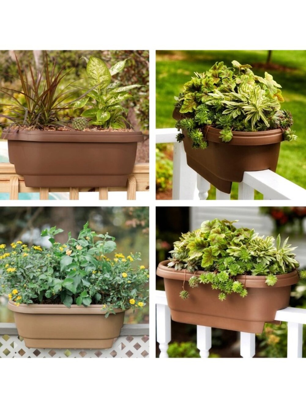 Bloem Terra Cotta Oval Deck Rail Planter 24" Elevated Garden Box (Quantity 3) - Picture 5 of 16